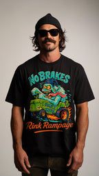 Rat fink ice hockey hot rod yeti on a Zamboni 