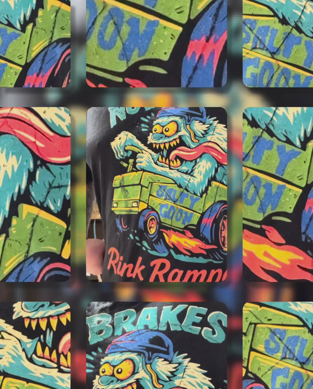 No Brakes Rink Rampage Comfort Colors Front Print Tee