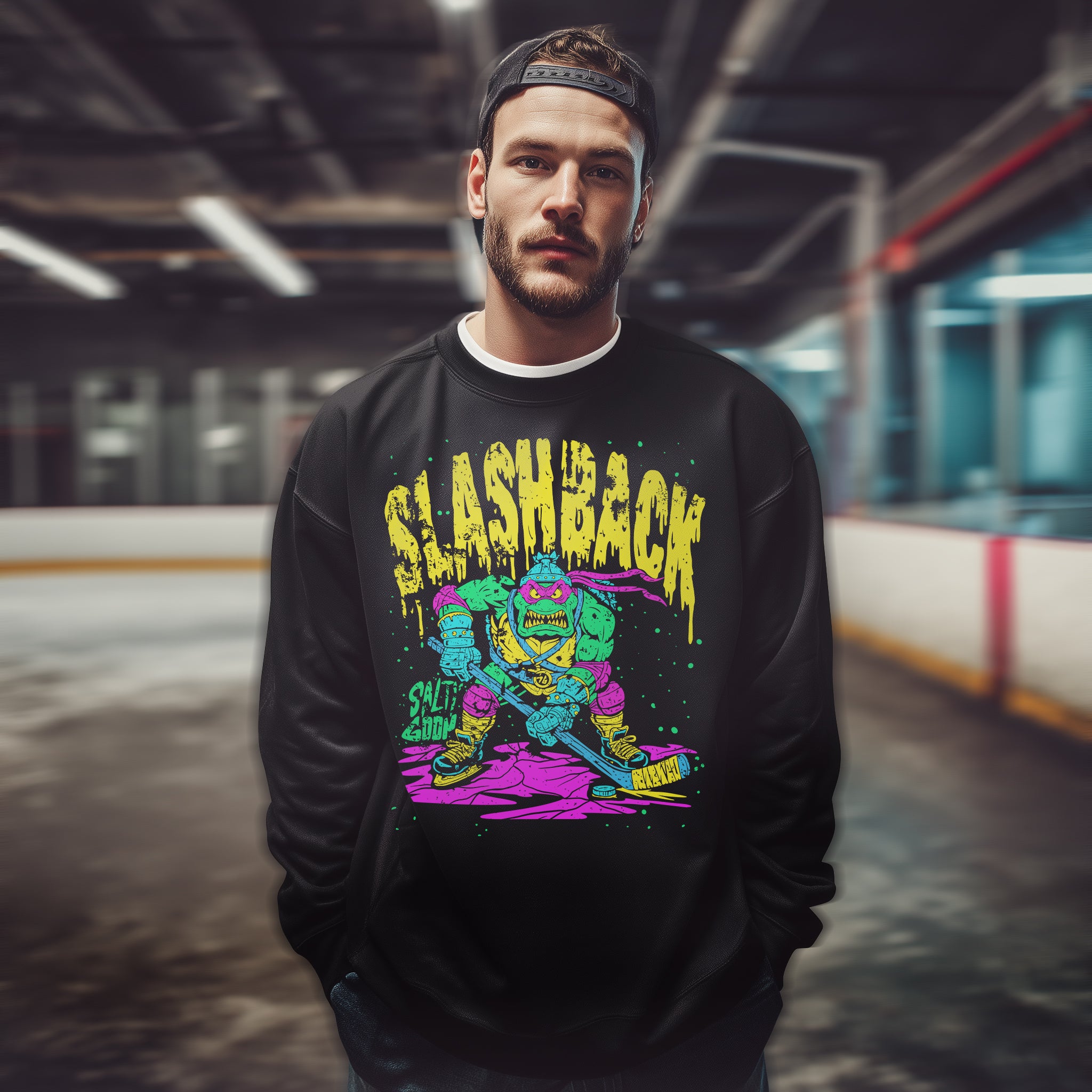 SLASHBACK Crewneck Sweatshirt– Lane Seven LS14004 Unisex