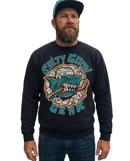 SAN JOSE FIST AND FINS PREMIUM ULTRA HEAVY CREWNECK SWEATSHRIT ( 460GSM )