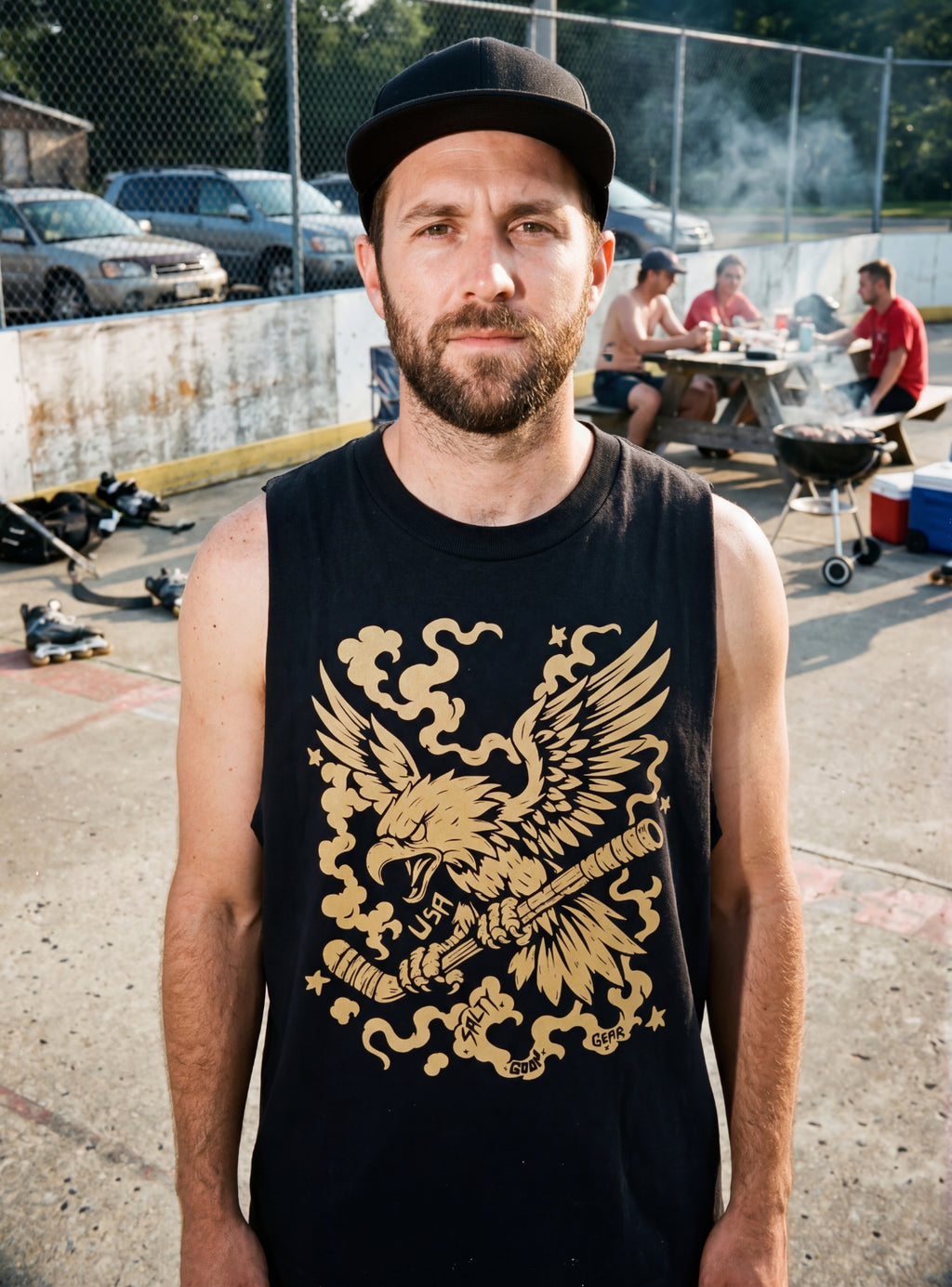 Stars Stripes and Slashes Unisex Muscle Tank Top