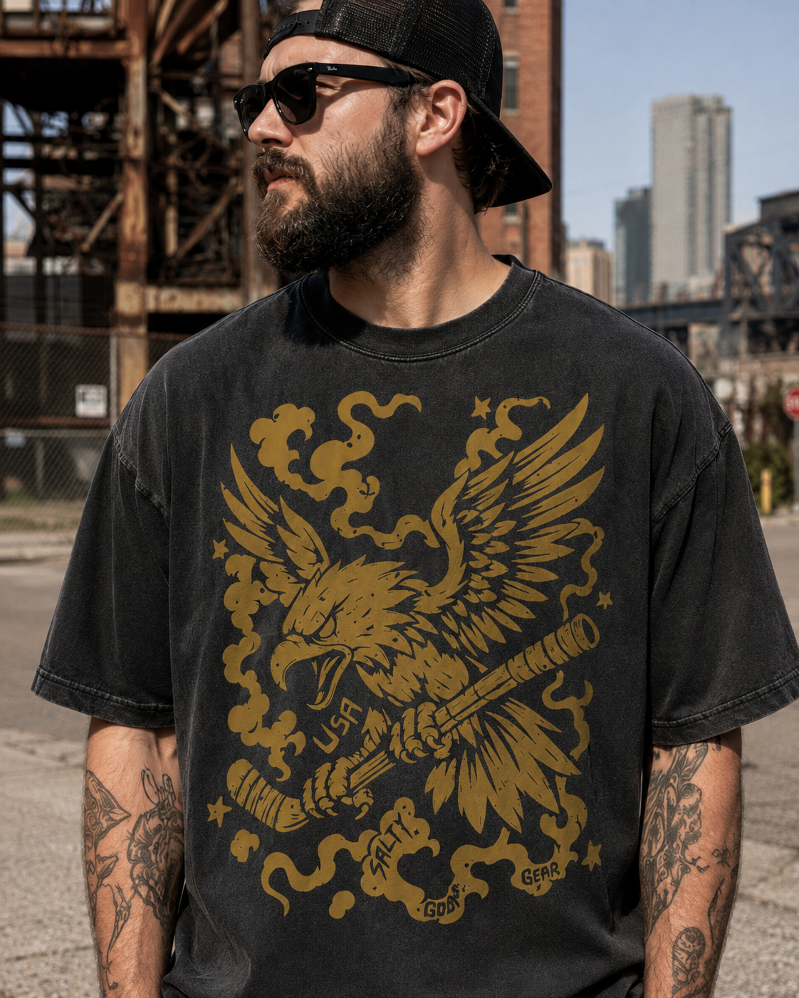 Stars Stripes and Slashes Vintage Heavy Tee