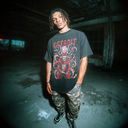 Detroit Ice Hockey tshirt, skeleton, octopus, alternative ice hockey apparel