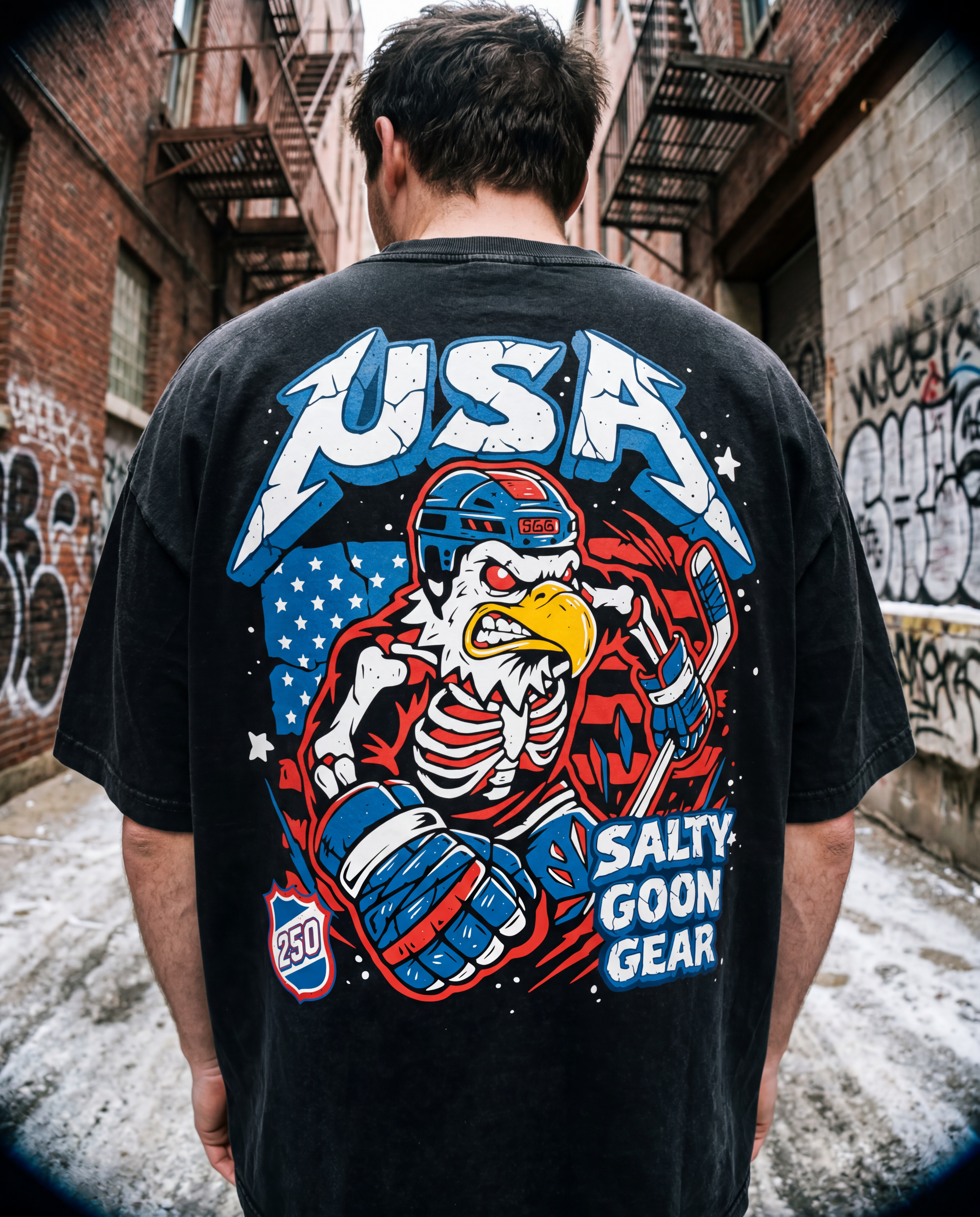USA 250 Vintage Heavy Tee Front and Back