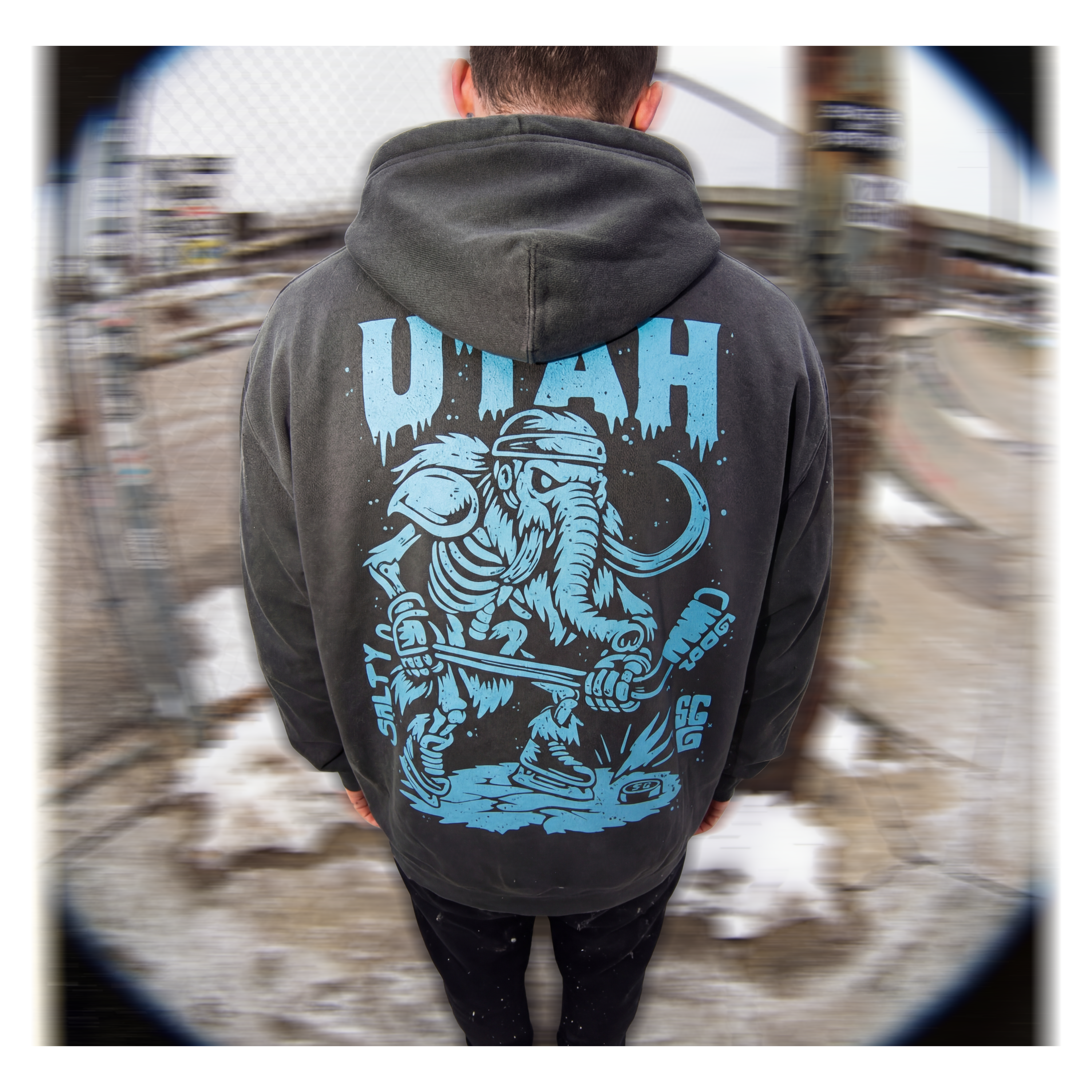 Utah Ice Age Enforcer Hoodie Front and Back