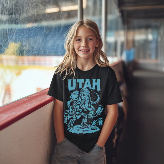 UTAH Ice Age Enforcer Youth Hockey TEE – Bella Canvas 3001Y Black
